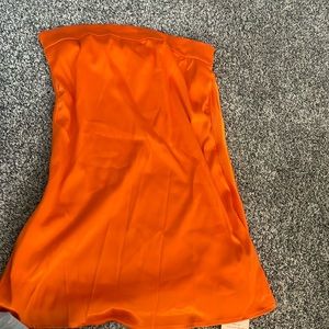 Orange silk dress